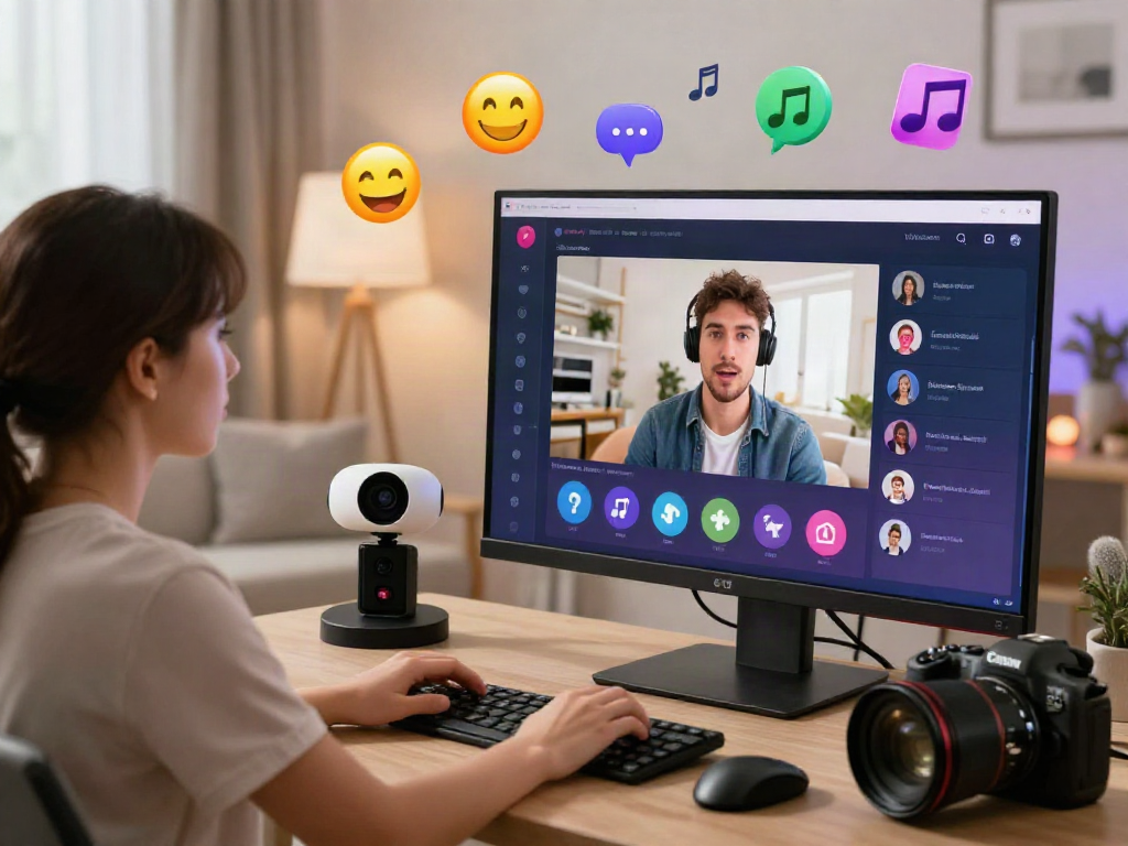 Interactive porn chat AI scene showing diverse users engaging in fun conversations in a stylish virtual room.
